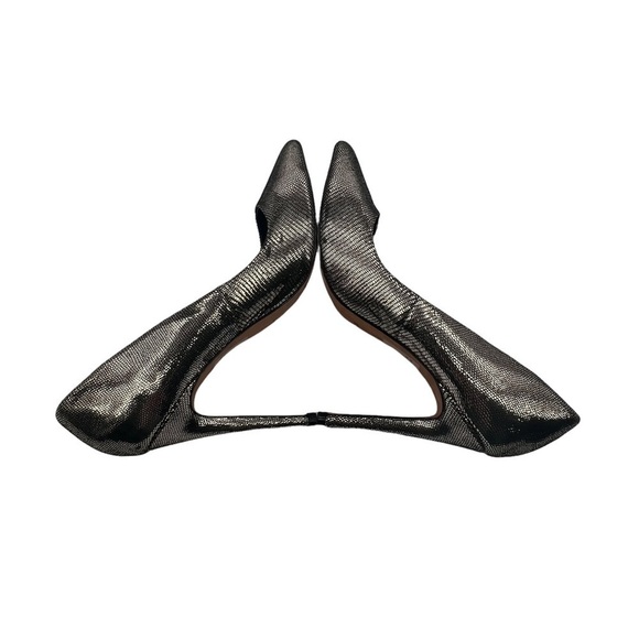 s-l400.jpg Express Women’s Gold Leather Pointed Toe Heels Size 8